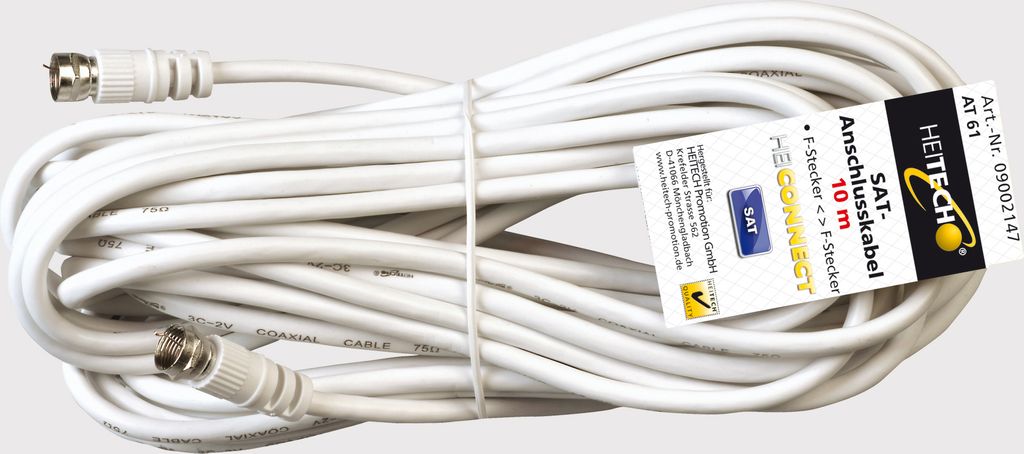 Sat-Anschlusskabel, Antennenkabel, Koaxialkabel, 5m Länge, F-Stecker - F-Stecker
