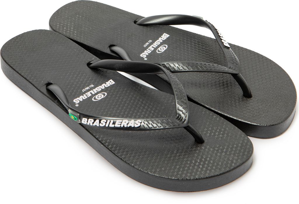 BRASILERAS Damen Zehensandalen mit rutschfester Sohle bequem schuhe strand/schwimmbad/stadt schwarz 36/37 EU - UBCPOW