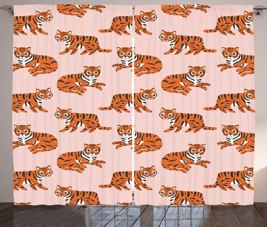 ABAKUHAUS Rideau rustique Safari Tigre pour Chambre 280 x 225 cm
