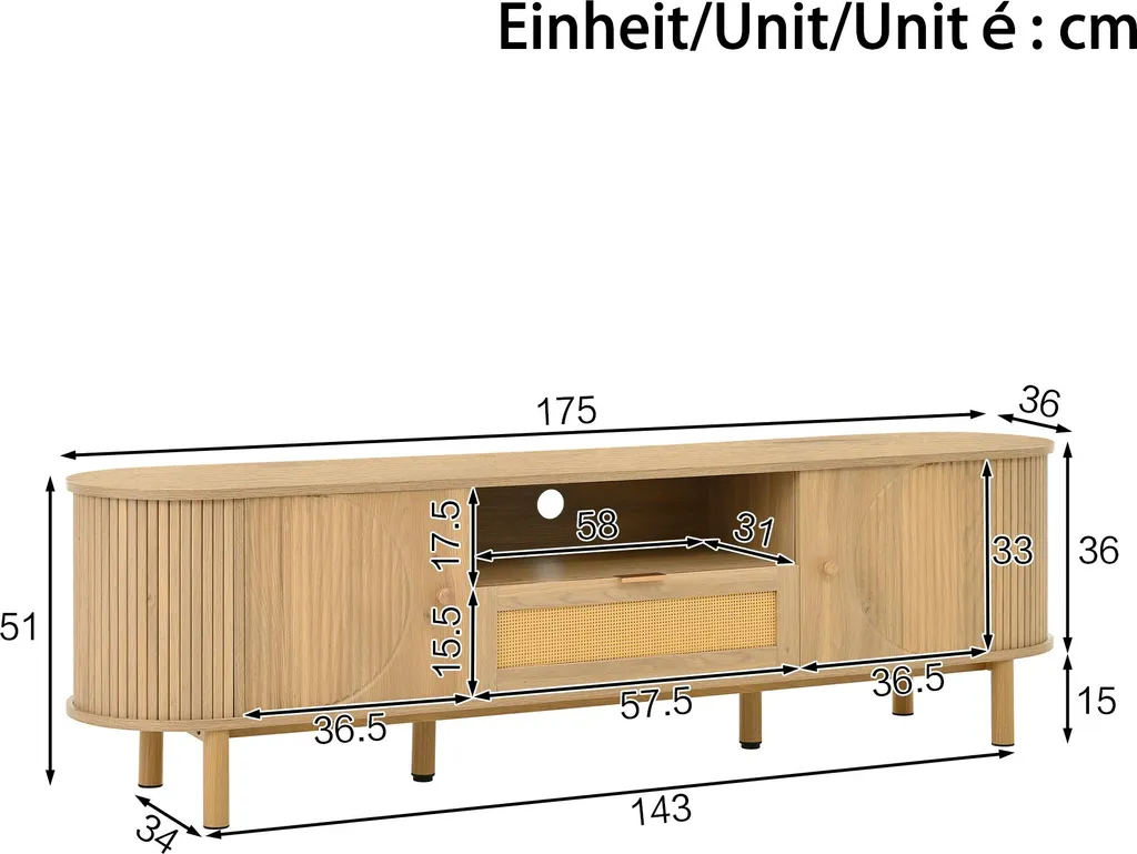 Ensemble salon meuble TV table basse bois anti-choc et réglable