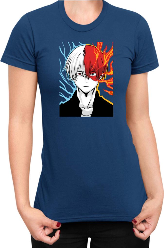 Damen T-Shirt Manga Japan Anime Comics Animation My Hero Anime Academia 27, Lady S / Dunkelblau