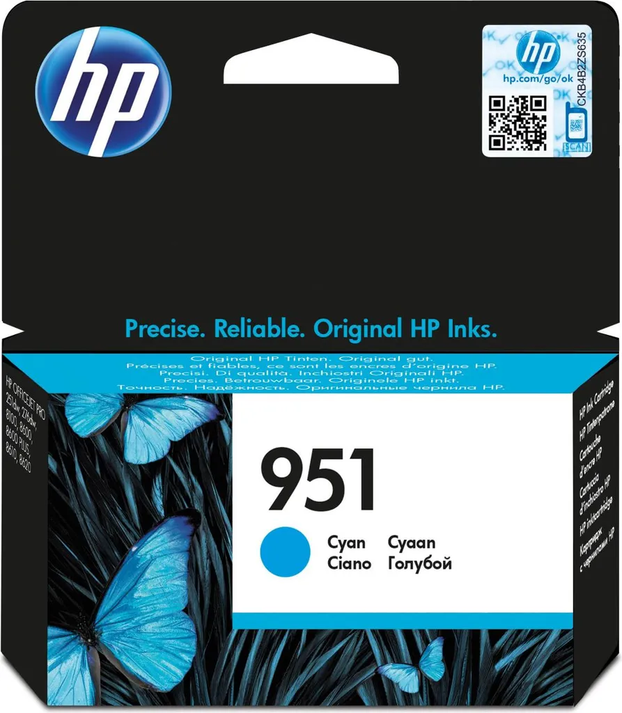 Cartuccia Inchiostro HP 951 Ciano CN050AE - 700 pag. Alta Precisione