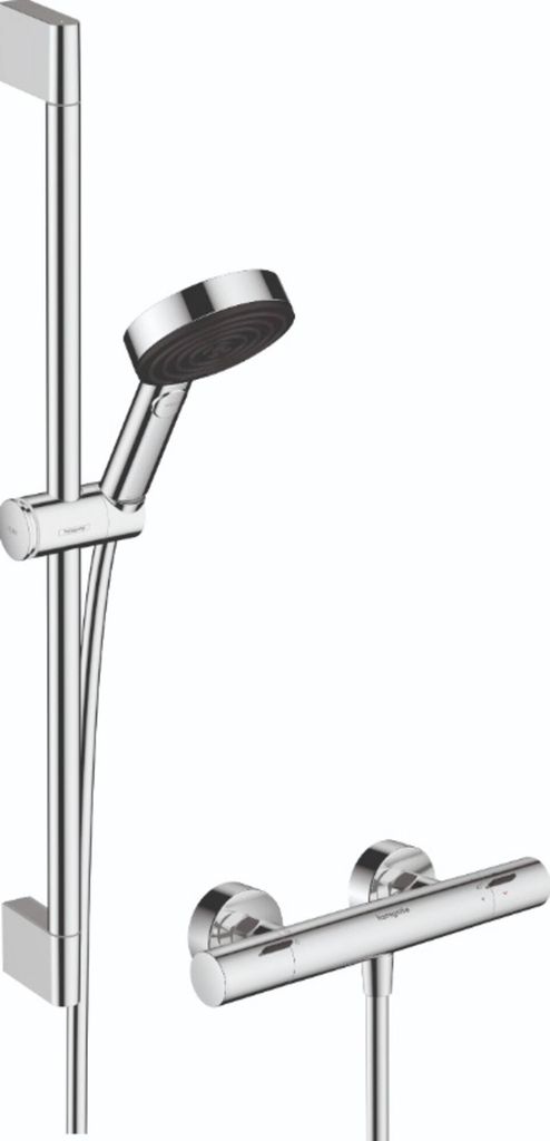 hansgrohe Pulsify Select S Brauseset 105, 3-jet Relaxation, Ecostat Fine, EcoSmart, Brausestange 650mm, 24262000