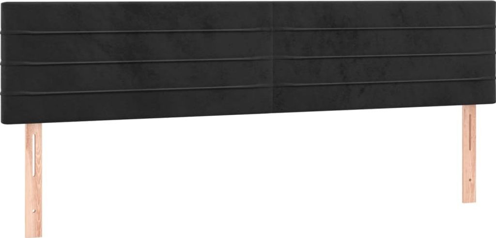 Kopfteile 2 Stk. Schwarz 80x5x78/88 cm Samt