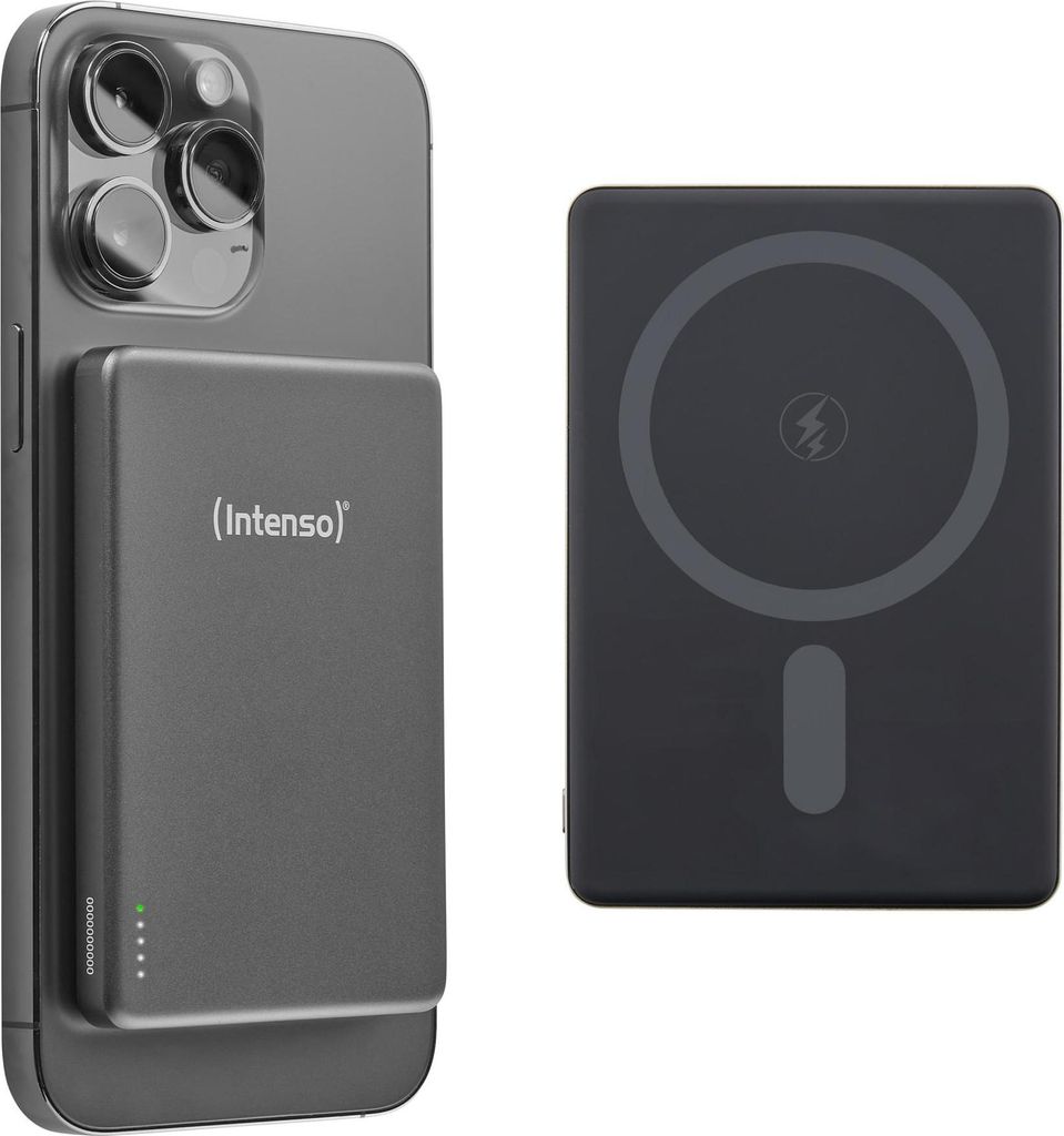 Intenso Magnetic Wireless Powerbank MW5000, 5000 mAh, Grau