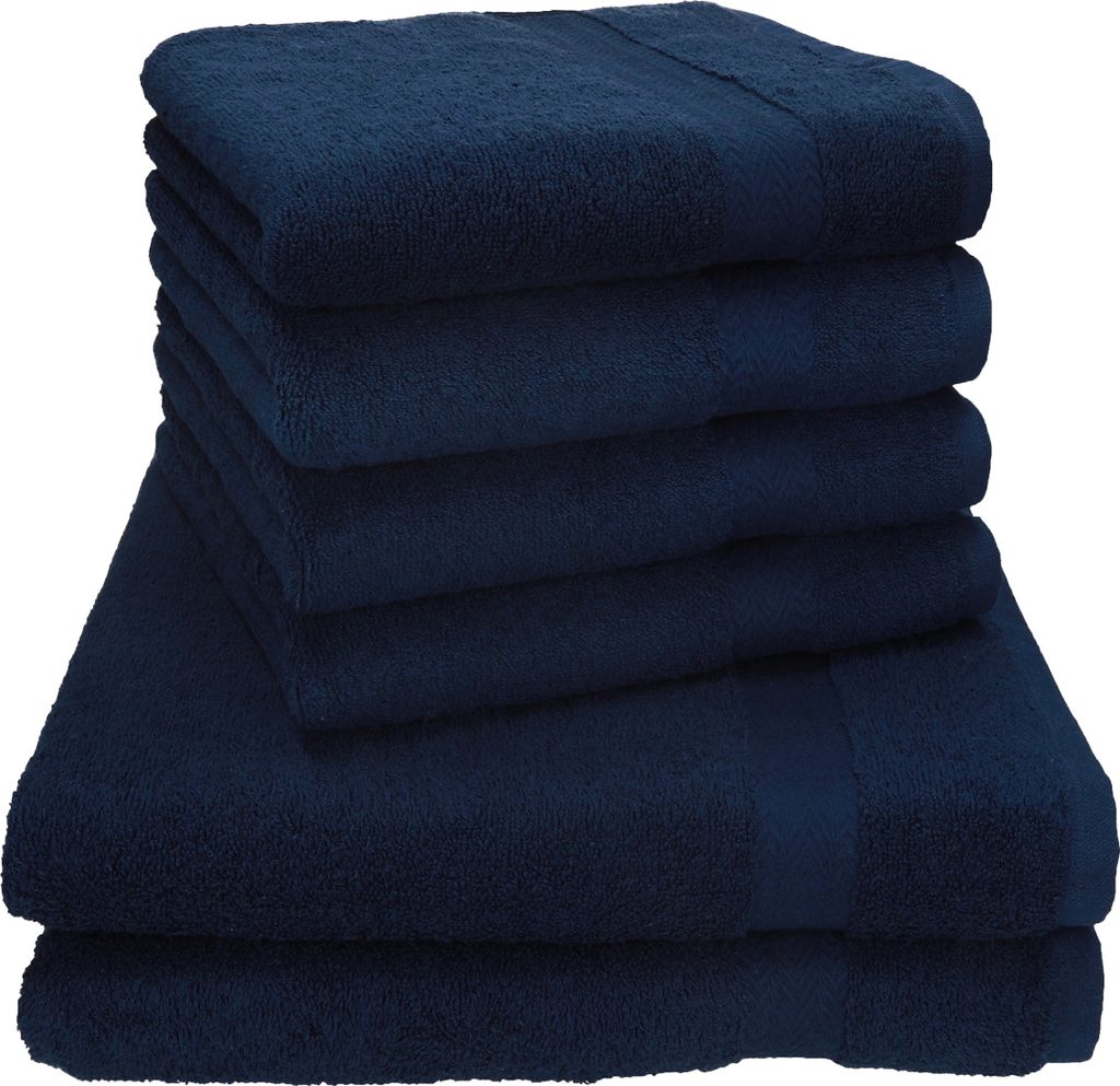 Betz 6-tlg. Handtuch-Set PREMIUM - 2 Liegetücher 4 Handtücher 100% Baumwolle Farbe: dunkelblau