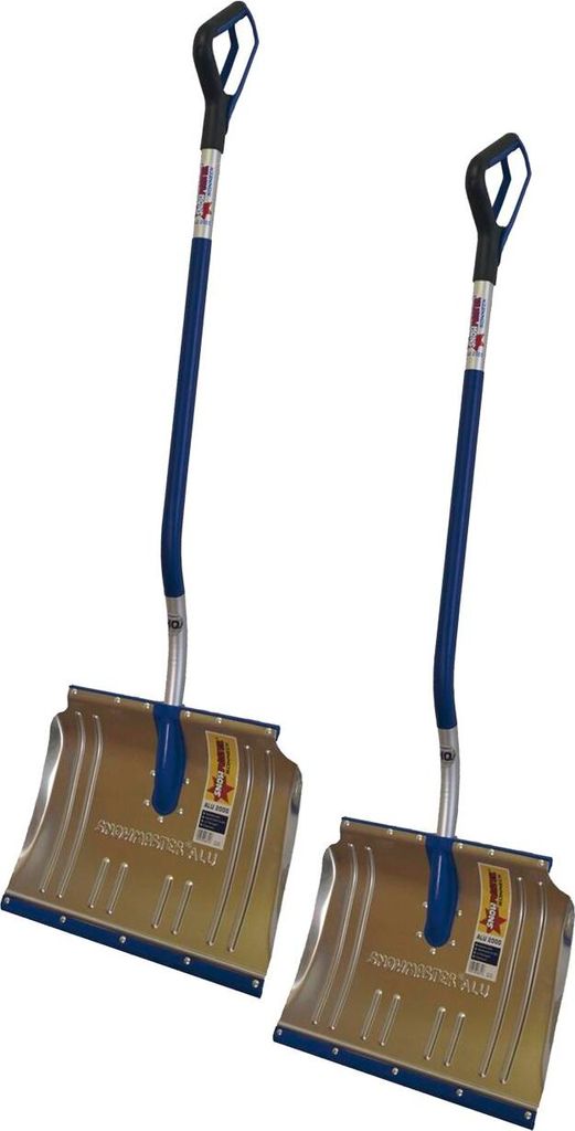 vasalat Winter Set 2x Alu Schneeschaufel mit nachhaltigem Klick-System, Schneeschieber mit Ergo-Stil für rückendschonendes Schneeräumen, Räumbr...