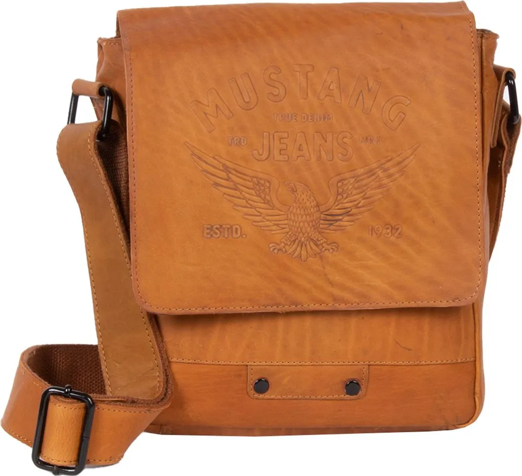 Mustang Valencia Sac à épaule bandoulière en cuir Cognac pour femme