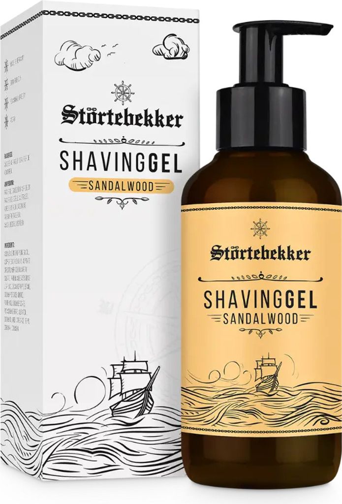 NEU: Störtebekker Rasiergel (180ml) zur klassischen Rasurvorbereitung - Transparentes Rasier Gel perfekt zur Konturenrasur - Rasiercreme