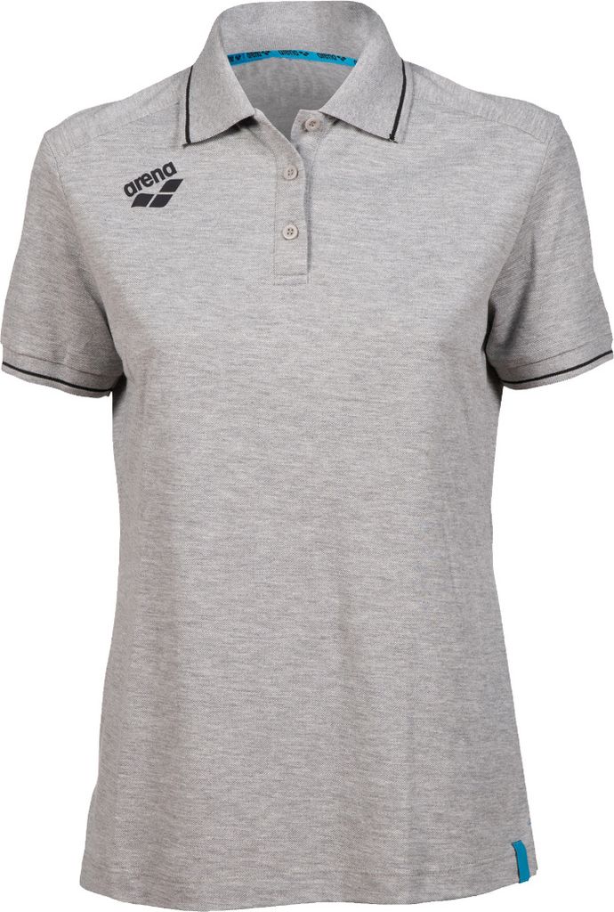 Arena Damen Poloshirt Team Solid Baumwolle Heather-Grau