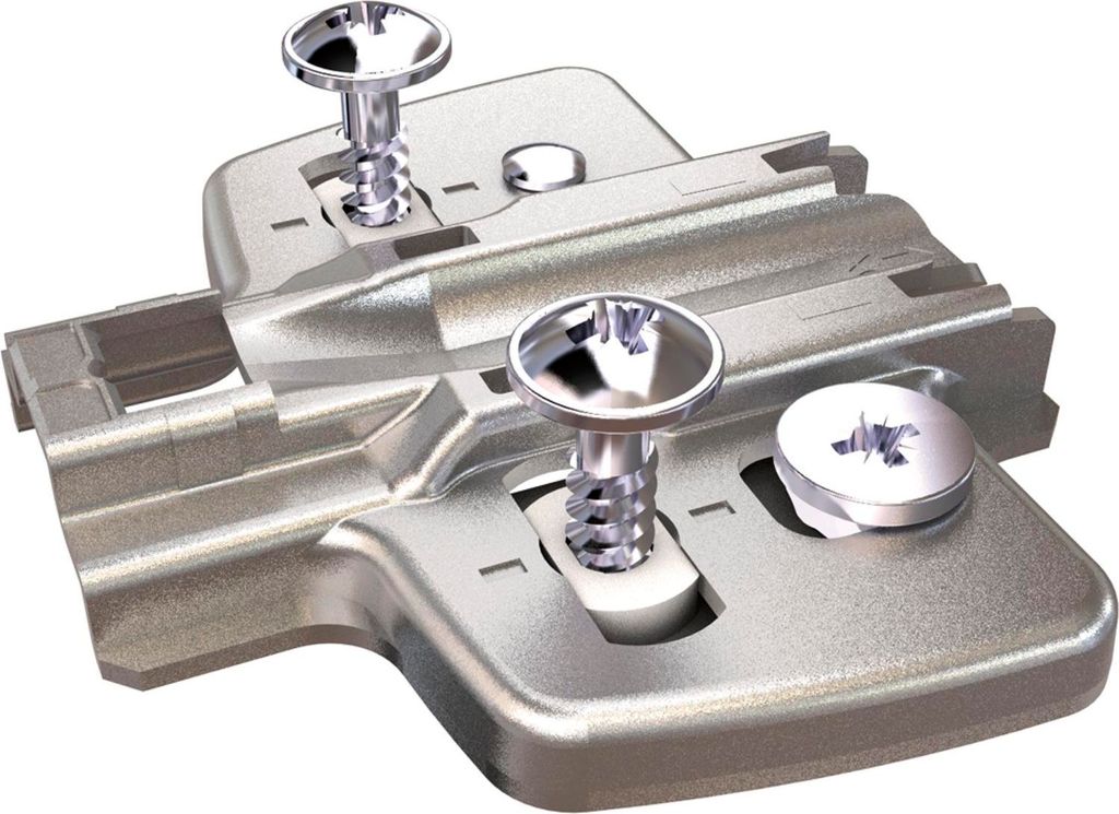 HETTICH Exzenter Kreuzmontageplatte, Spanplattenschraube, Distanz 1,5 mm