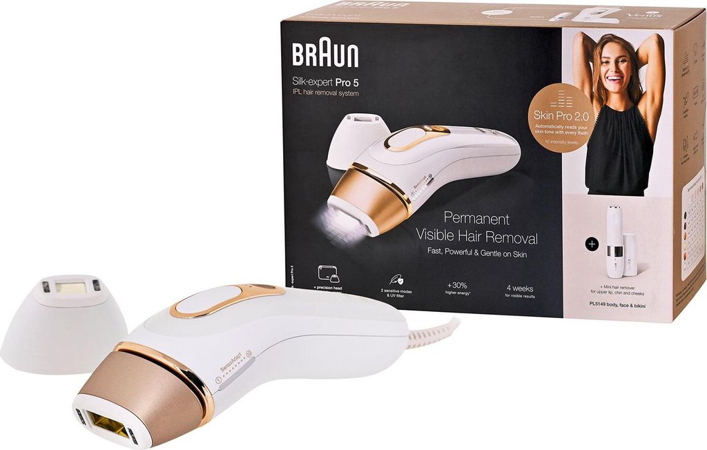 Braun IPL Silk-expert Pro 5 PL5149 Epilierer Gold  Weiß Produktbild 