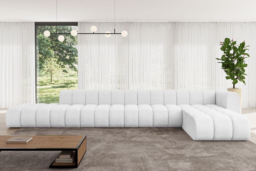 ALTDECOR Modulares Sofa Ecksofa in L-Form - Zuvon-L3 - 478x177x70 cm Weiß - Corner modular Sofa Eckcouch Couch Wohnlandschaft Cauchsofa Bodensofa ...