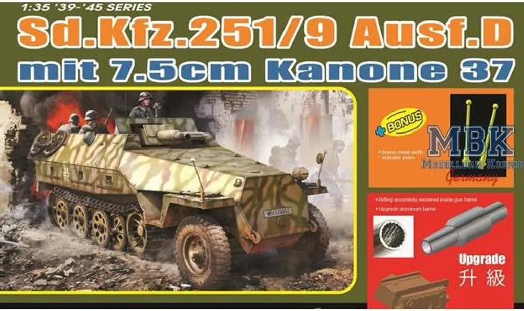 Sd.Kfz. 251/9 Ausf. D Dragon 6516 : Maquette Blindé Montage Facilité