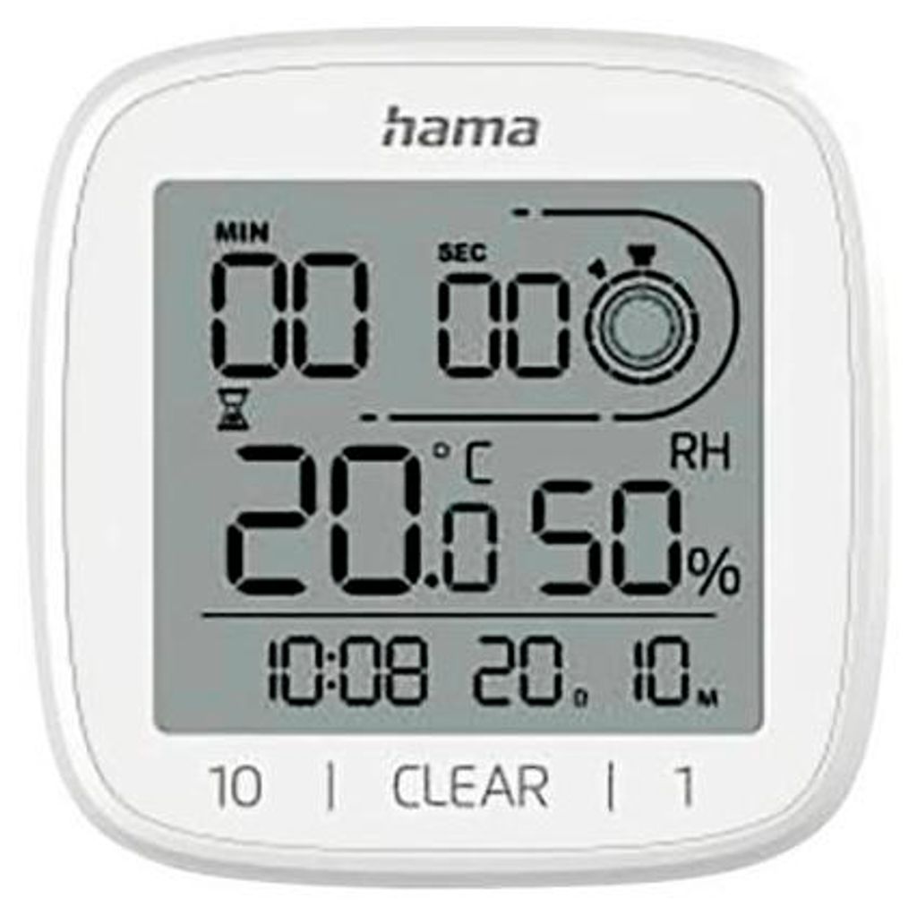 Hama 00185893, Wand/Tisch, Digitale Uhr, Quadratisch, Weiß, Produktbild 