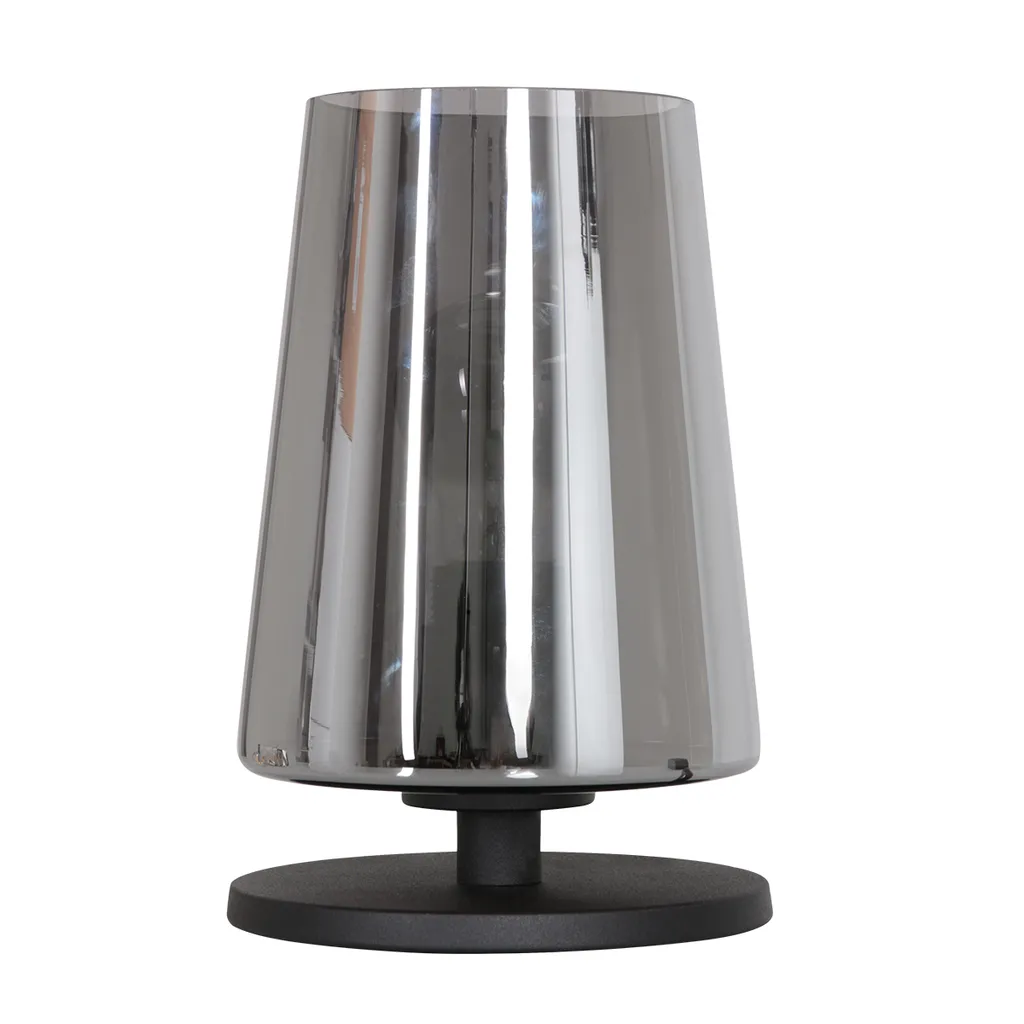 Steinhauer Ancilla 3103ZW Lampe de Table Noir en Verre et Métal E27