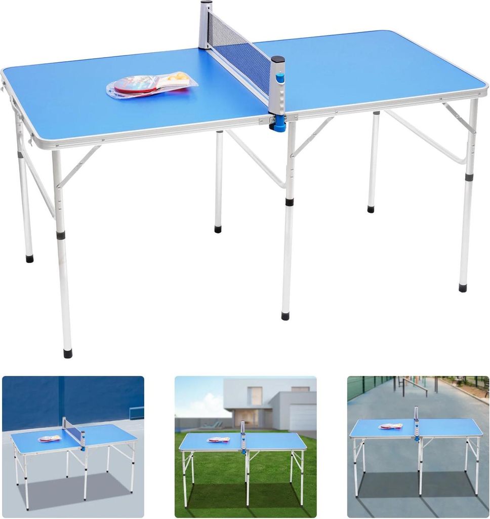 Tischtennisplatte - Pingpongtisch - Klappbar - Mit Netz - Für Außenbereich - Größe 152 x 76 x 76 cm - MDF + Aluminiumlegierung - Montage erford...