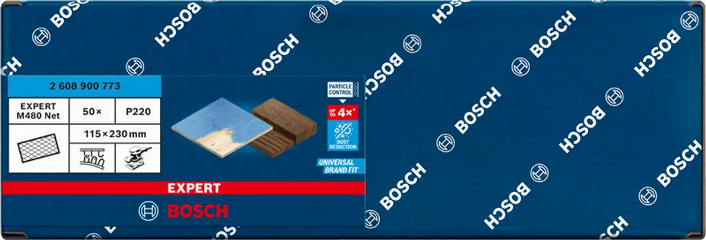 Set 50 Abrasivi a Rete Bosch EXPERT M480 115x230mm G220 per Professionisti - 2