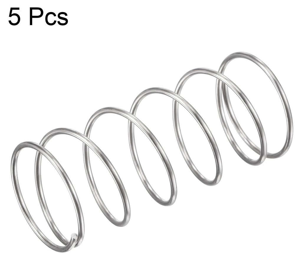 Druckfeder, 304 Edelstahl Druckfedern Silber Spiralfeder Stahlfeder 18mm OD 1mm Kabelgr??e 9mm Komprimierte L?nge 40mm L?nge 5,9N Tragf?higkeit 5 S...