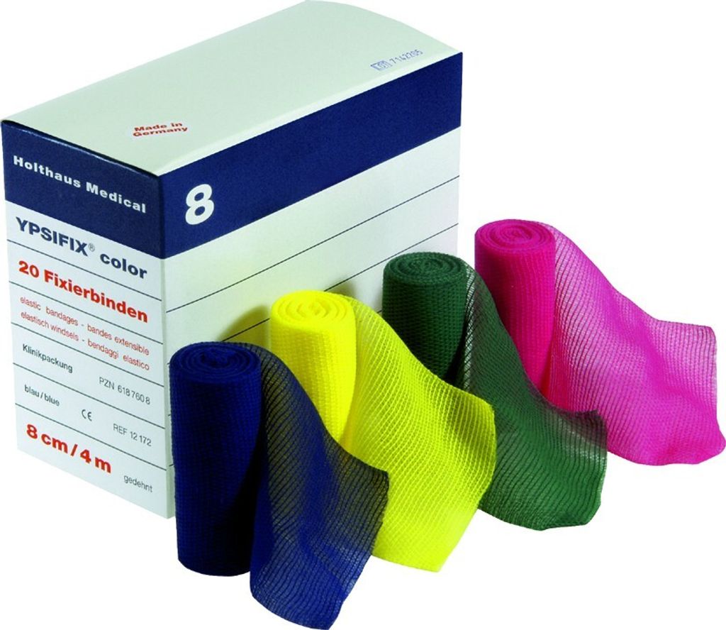 Ypsifix color Fixierbinde 8 cmx4 m blau 20 St