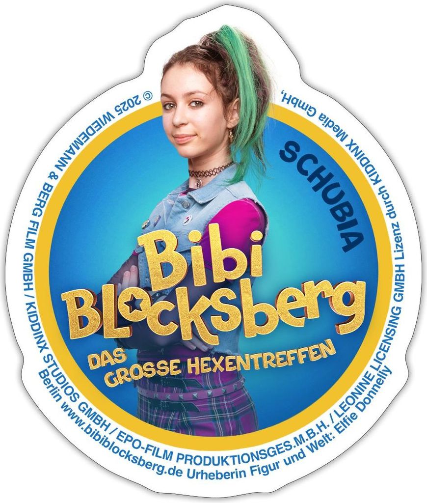 Spreadshirt Bibi Blocksberg Film Große Hexentreffen Schubia Sticker Aufkleber, 10 x 10 cm, Mattweiß