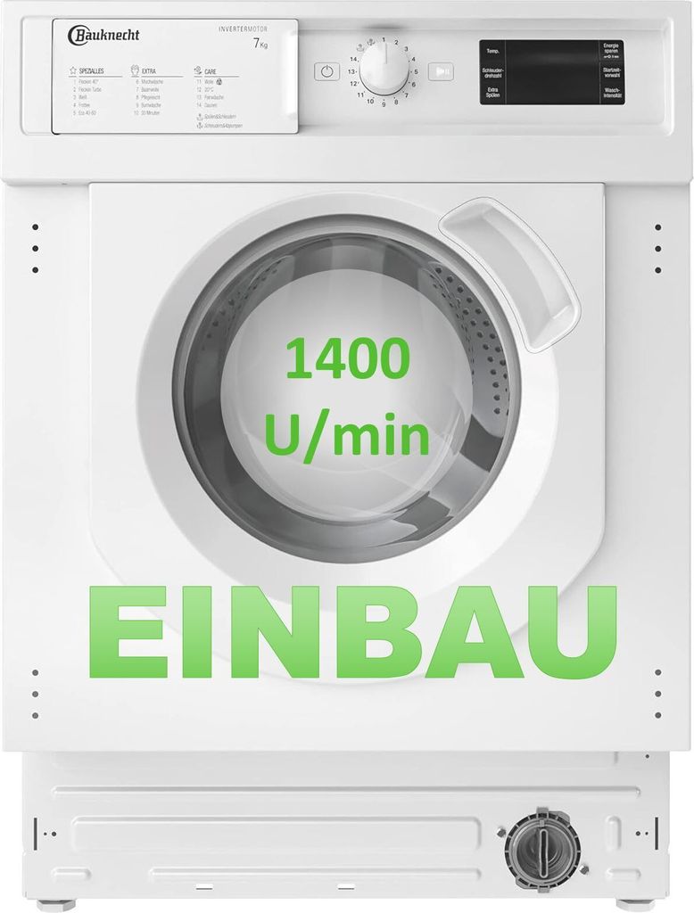 Bauknecht Einbau-Waschmaschine 7 kg ActiveCare BI WMBG Produktbild 