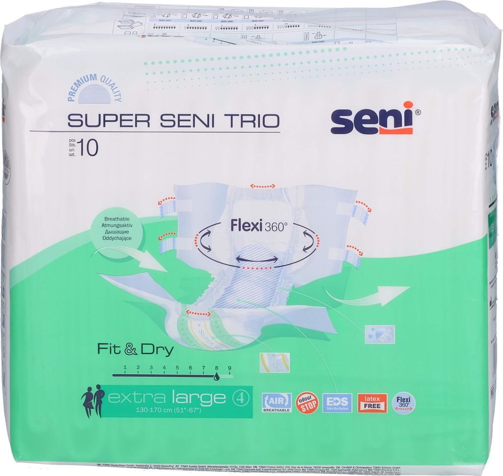 Seni Super Trio Inkontinenzhosen extra Large Gr.4, 10 St. Produktbild 