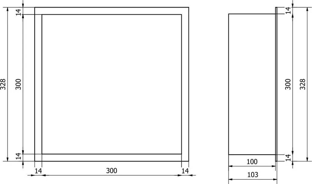 Mexen X-Wall-R Étagère à Encastrer 30x30 cm Inox, Réf 1910303010 - 9