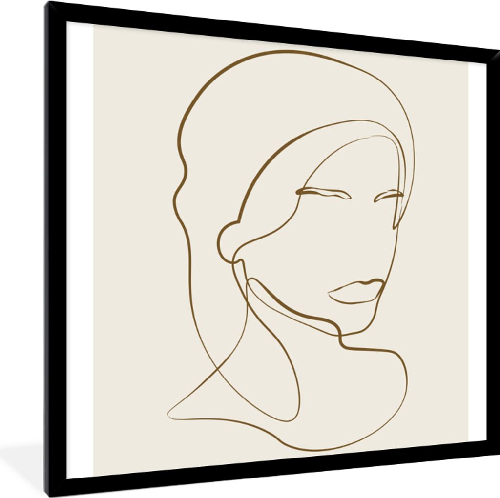 MuchoWow Gerahmtes Poster Frauen - Text - Zitate - Linienkunst 40x40 cm - Poster mit Schwarzem Bilderrahmen Wandposter Rahmen Foto Bilder - Mit R...