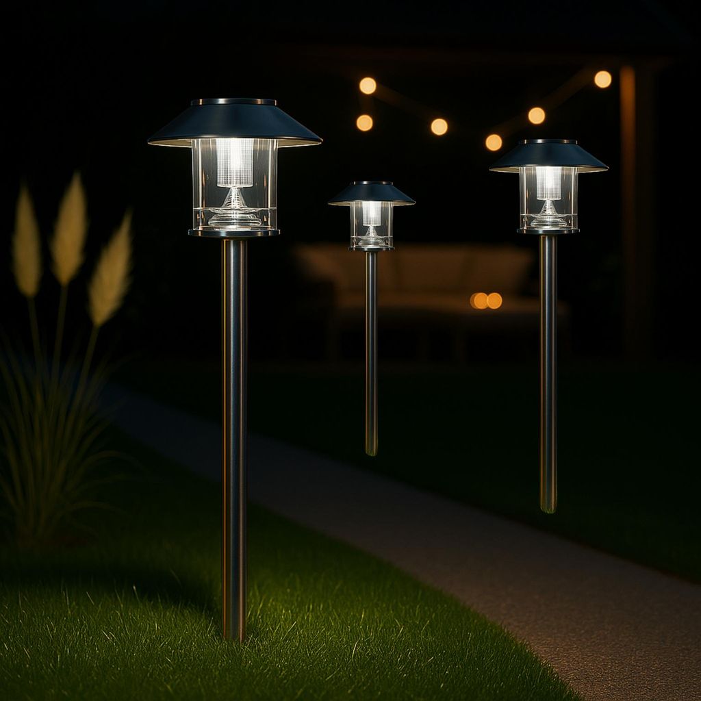 MeLiTec LED-Solar-Gartenlampe 3er-Set, Produktbild 
