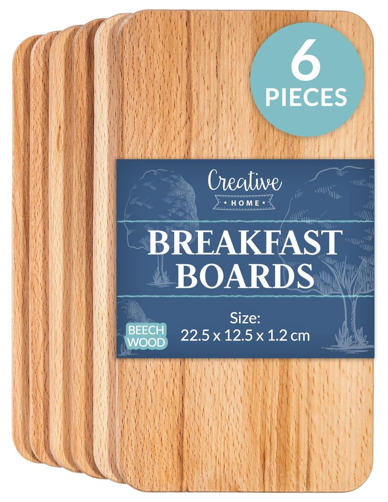 Creative Home 6x Houten Snijplank, 22,5x12,5x1,2cm, Productafbeelding 