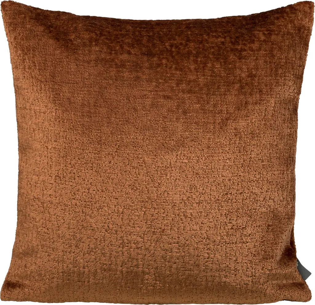 Lot de 2 Housses Benisa en Chenille Cuivre Qualité Premium 40x40cm