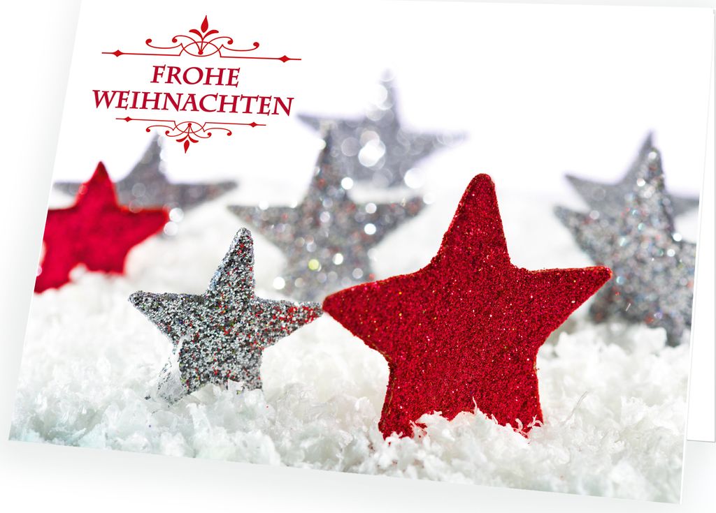 Weihnachtskarte Weihnachtssterne mit passendem Umschlag 10x Karte 10x Umschlag