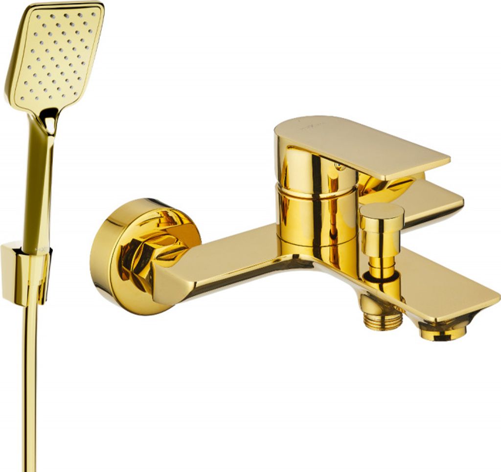 Mexen Alexa R62 Wannenbatterie mit Brausegarnitur, Gold - 7123R62-50