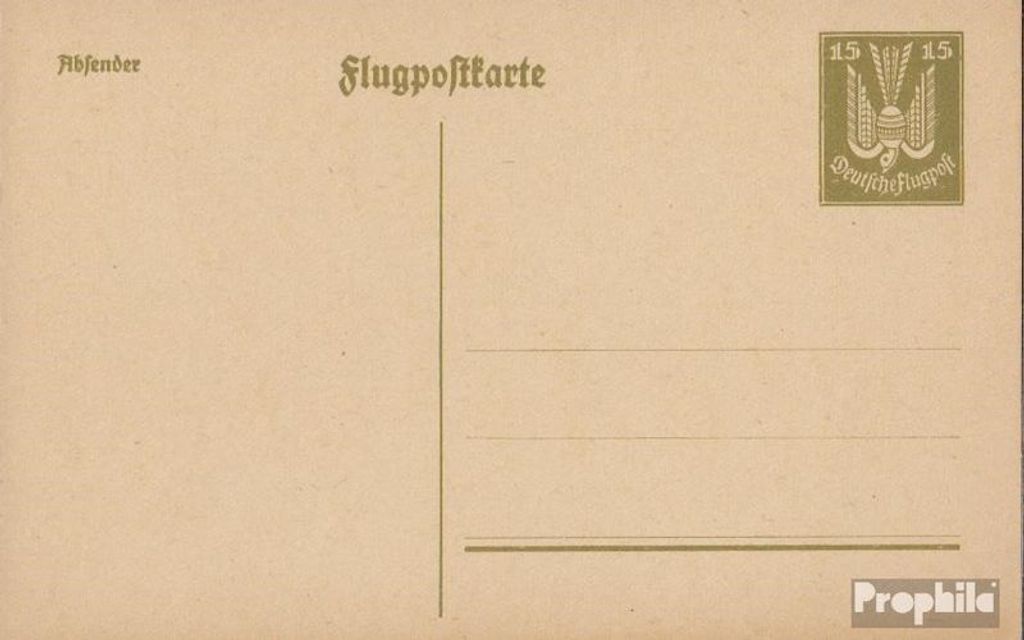 Belege Ganzsachen Deutsches Reich 1924 P155 Amtliche Postkarte un Taube