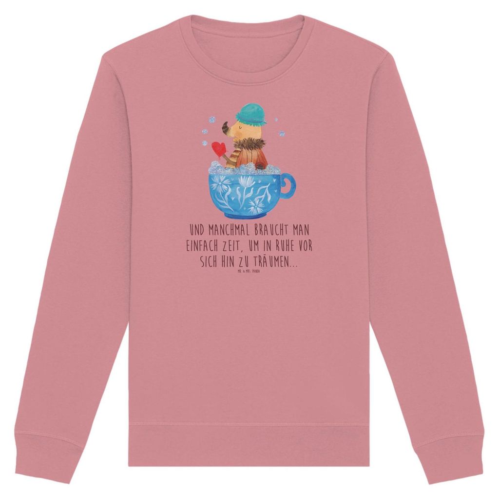 Mr. & Mrs. Panda Baumwoll Pullover Nachtfalter Schaumbad Größe M - Canyon Pink - Geschenk, Sweatshirt, Tasse, Badezimmer, WC, Pulli, Träumen, Lu...