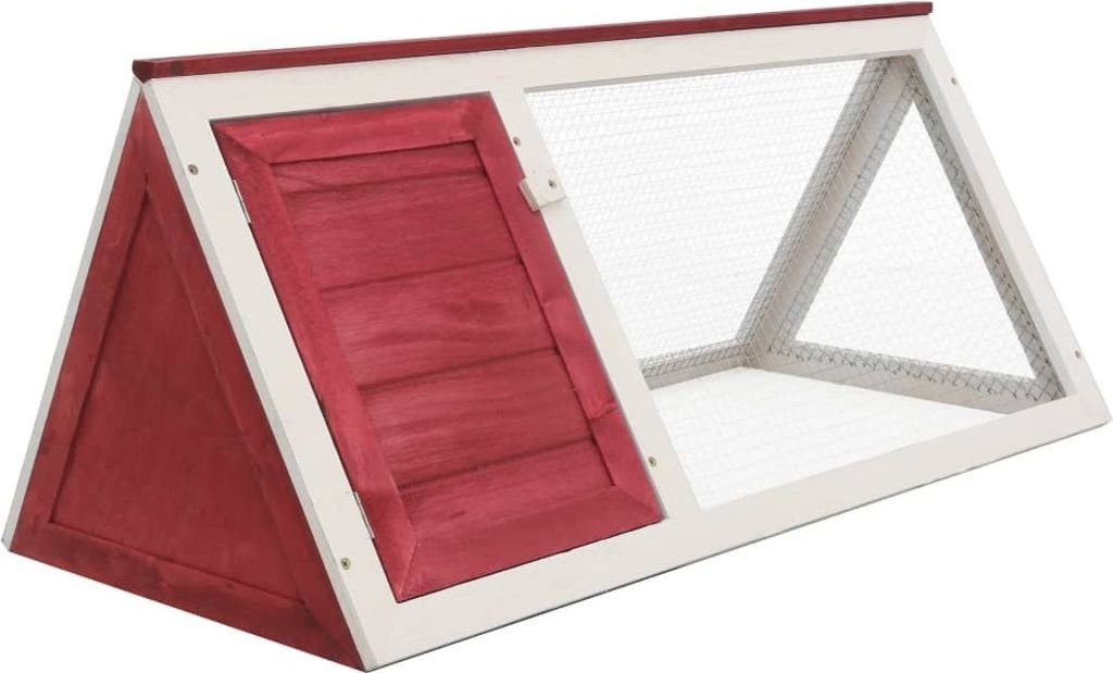 The Living Store Kleintier-/Kaninchenstall Rot Holz
