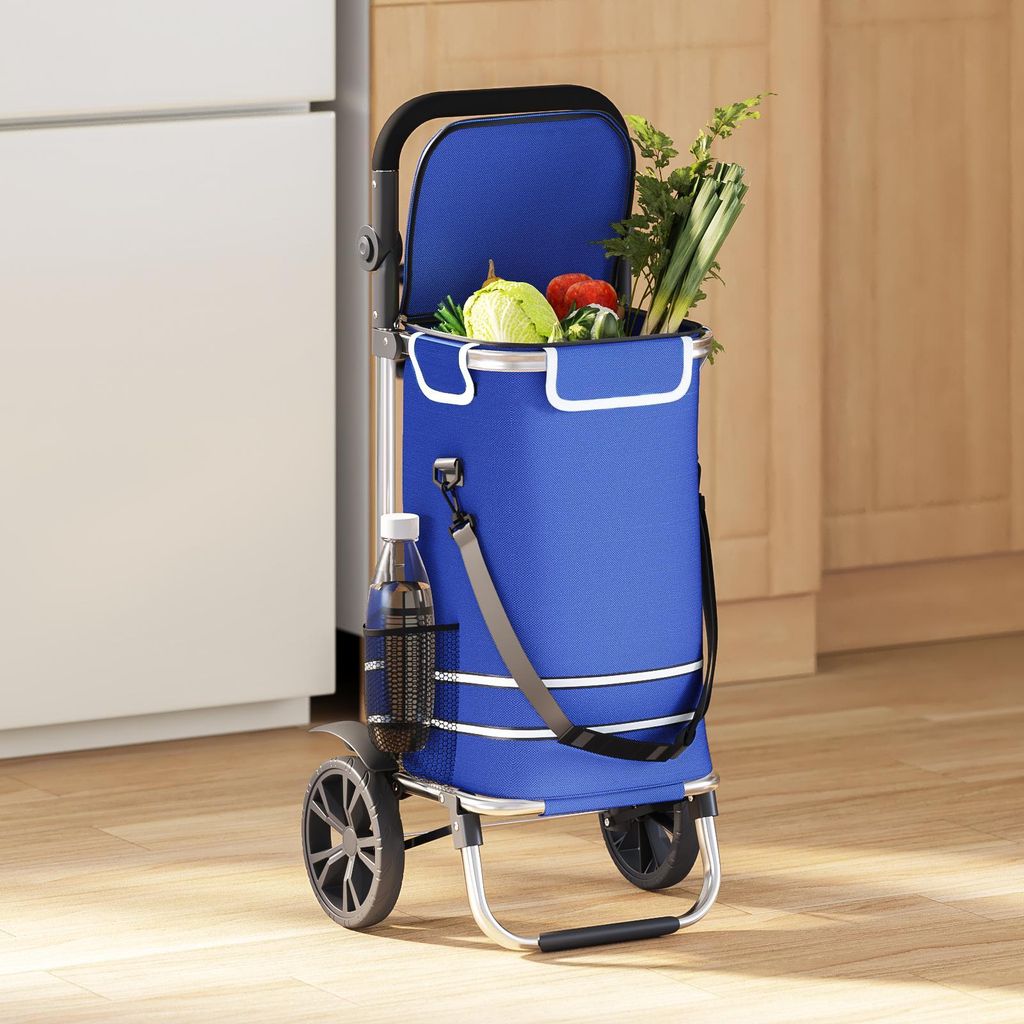 Carrello della spesa vidaXL blu 36,5 x 46,5 x 100,5 cm in Immagine del prodotto 