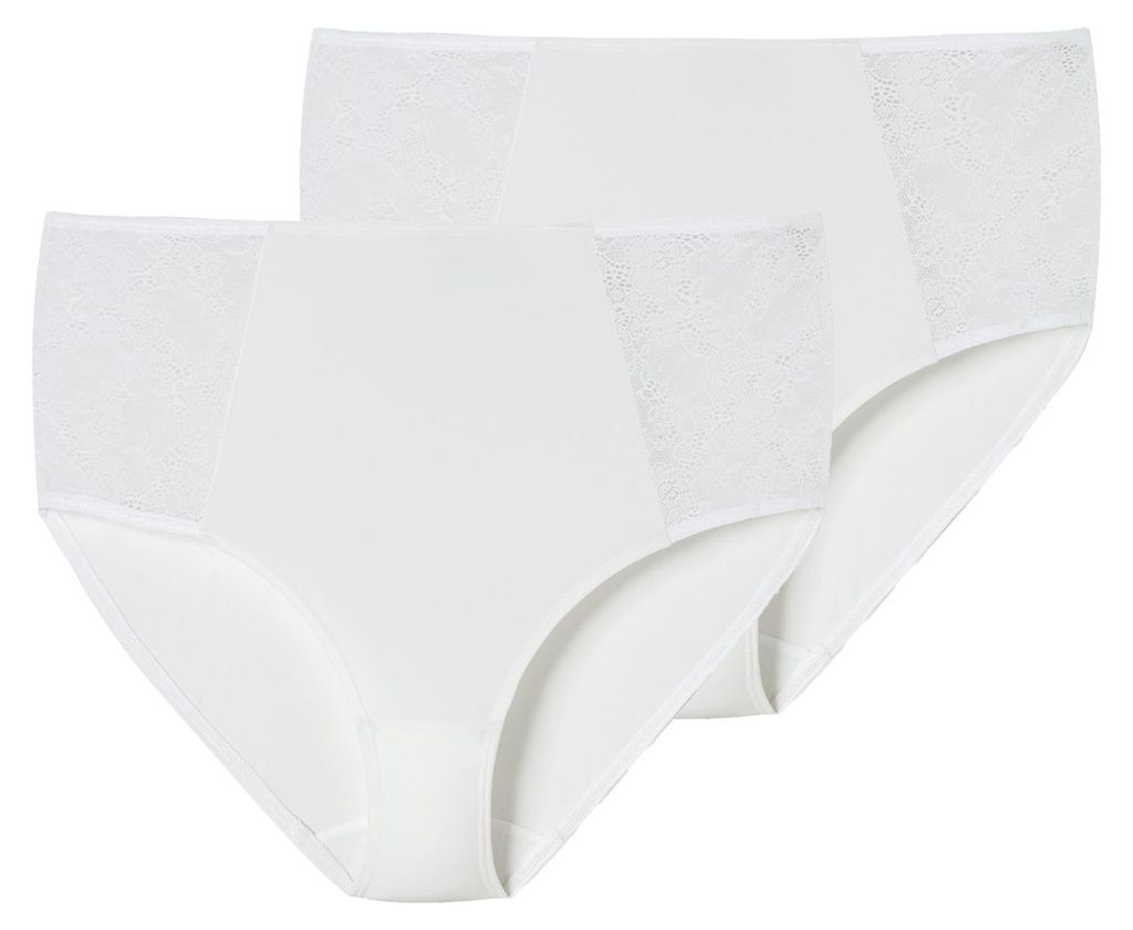 Schiesser Damen Midislip 2-Pack Air Spitze - weiss - Größe Produktbild 