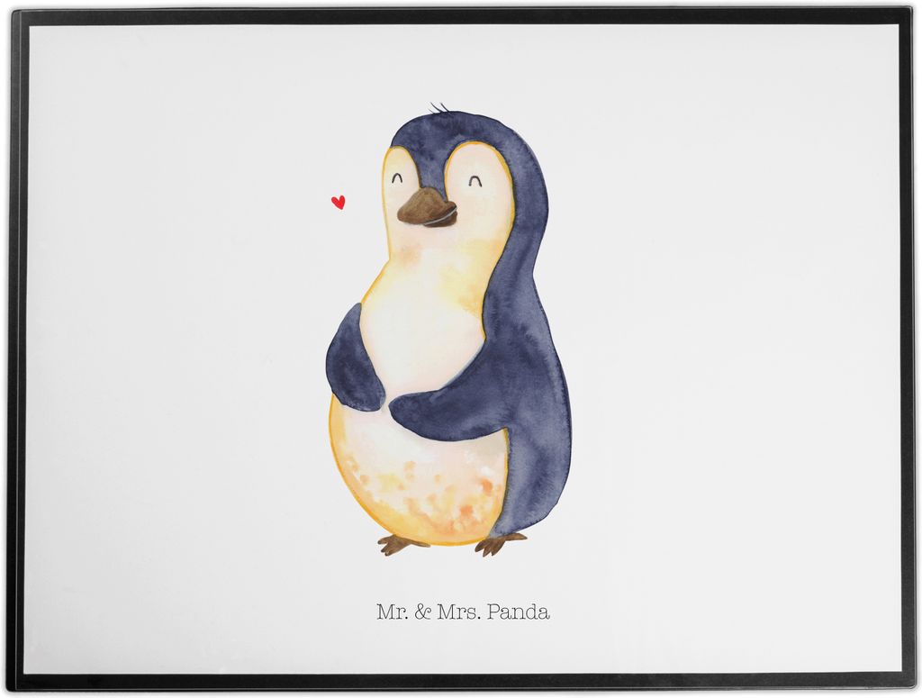 Mr. & Mrs. Panda Schreibunterlage Pinguin Diät - Weiß - Geschenk, Motivation, Schreibtischauflage, Abnehmen, bastelunterlagen, schreibtischunterl...