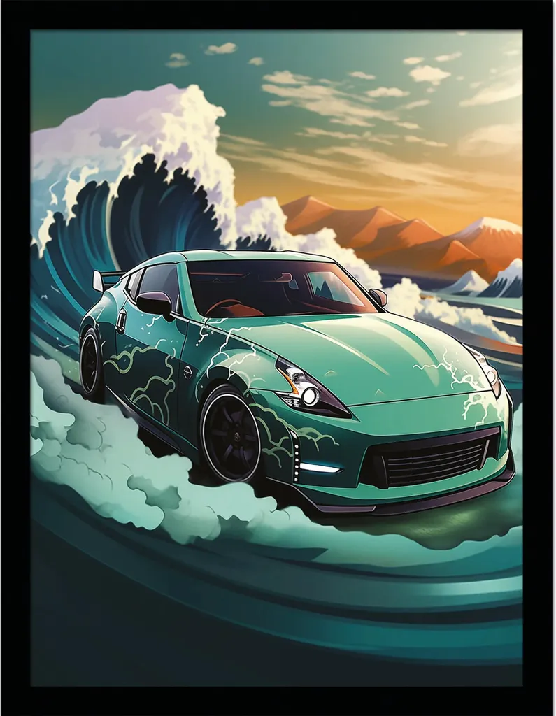 Stampa Artistica Wave Car Fairlady PM8162 - Cornice 40x30 Qualità