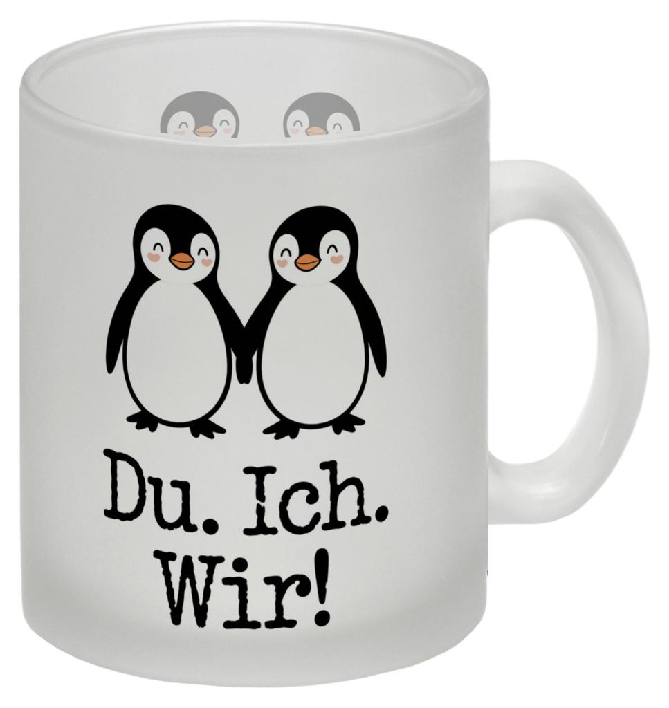Pinguin Liebe Du. Ich. Wir! Glas Tasse