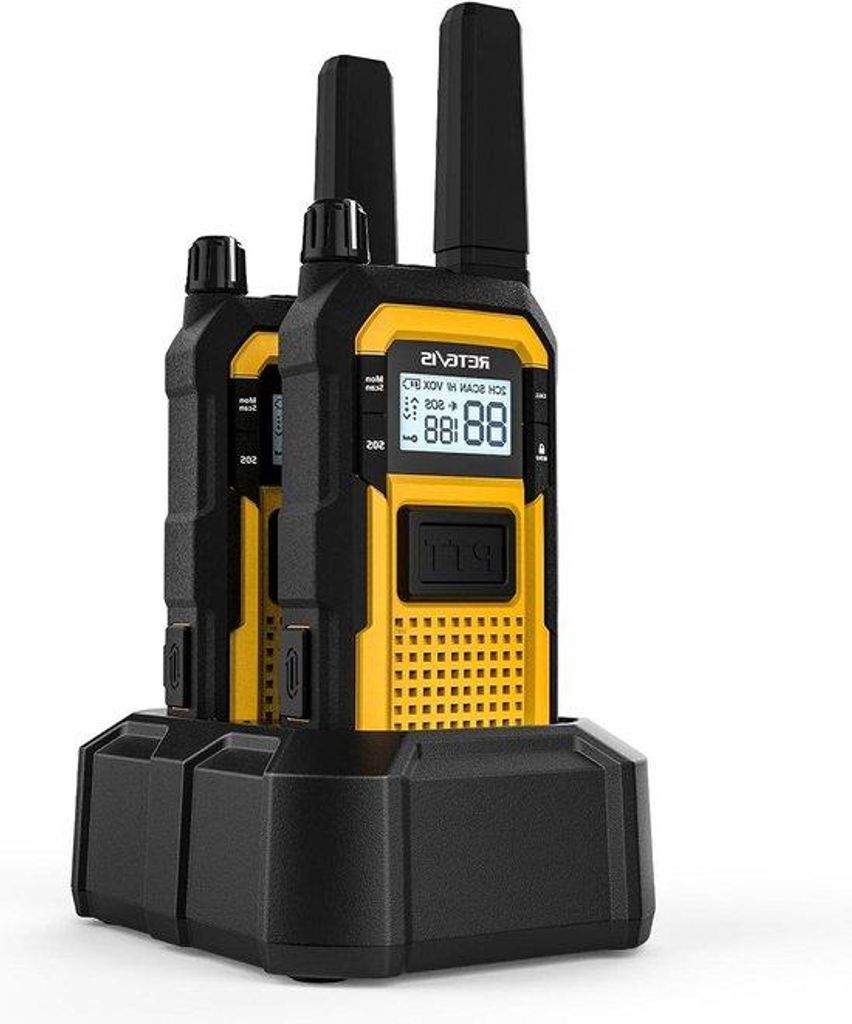 Heavy Duty Waterdichte Two Way Radio IP67 Dual PTT 2000mAh PMR446 Emergency Portofoon voor bouwplaats Geel Set