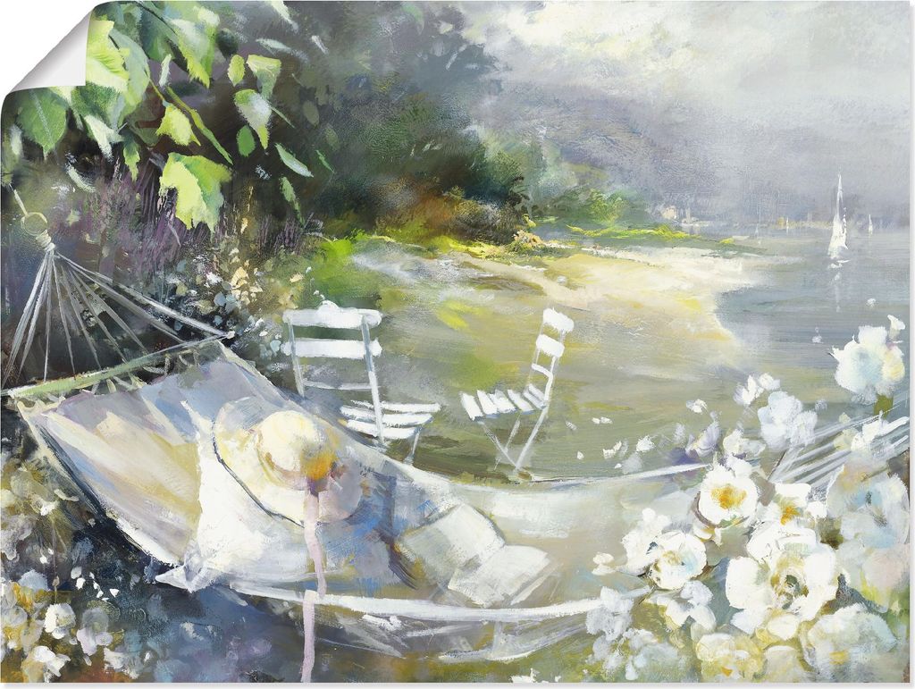 ARTland Poster Hängematte in der Nähe des Meeres Größe: 120x90 cm