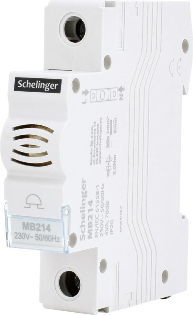 Schelinger Dzwonek na Szynę 230V 4VA DIN Modułowy Zdjęcie produktu 