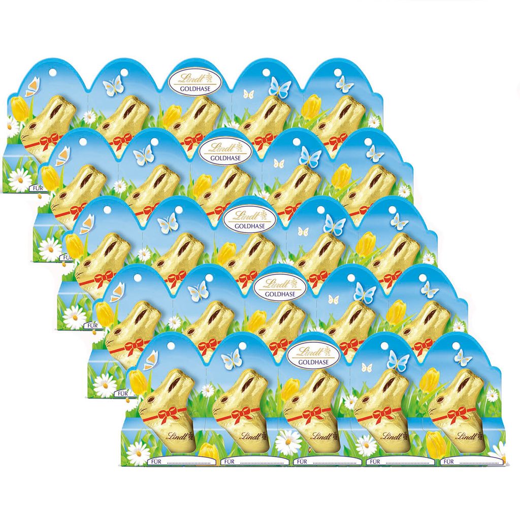 Lindt Mini Goldhasen Hohlfigur aus Alpenvollmilch 50g 5er Produktbild 