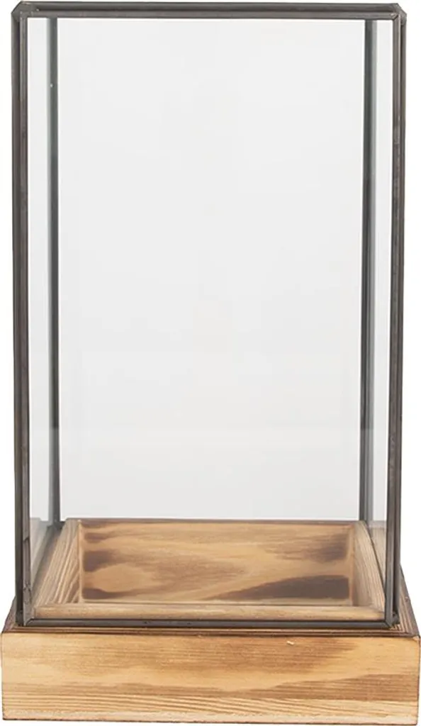Clayre & Eef Boîte de culture 14x14x24 cm en verre transparent chic