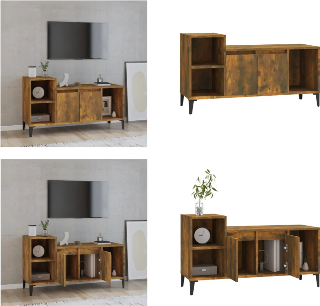 Porta TV vidaXL 100cm Legno Rovere Fumo | Mobile TV con 5 Vani