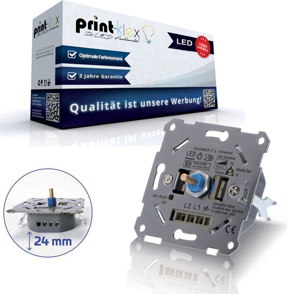 Universal Drehdimmer LED Halogen Dimmer Dimmschalter geeignet Plieger Niko Gira Legrand Berker Klein Feller Edizio Jung - geeignet für Phasenabsch...