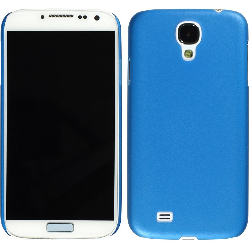 PhoneNatic Case kompatibel mit Samsung Galaxy S4 - Hülle blau Slimcase Hard-case + 2 Schutzfolien